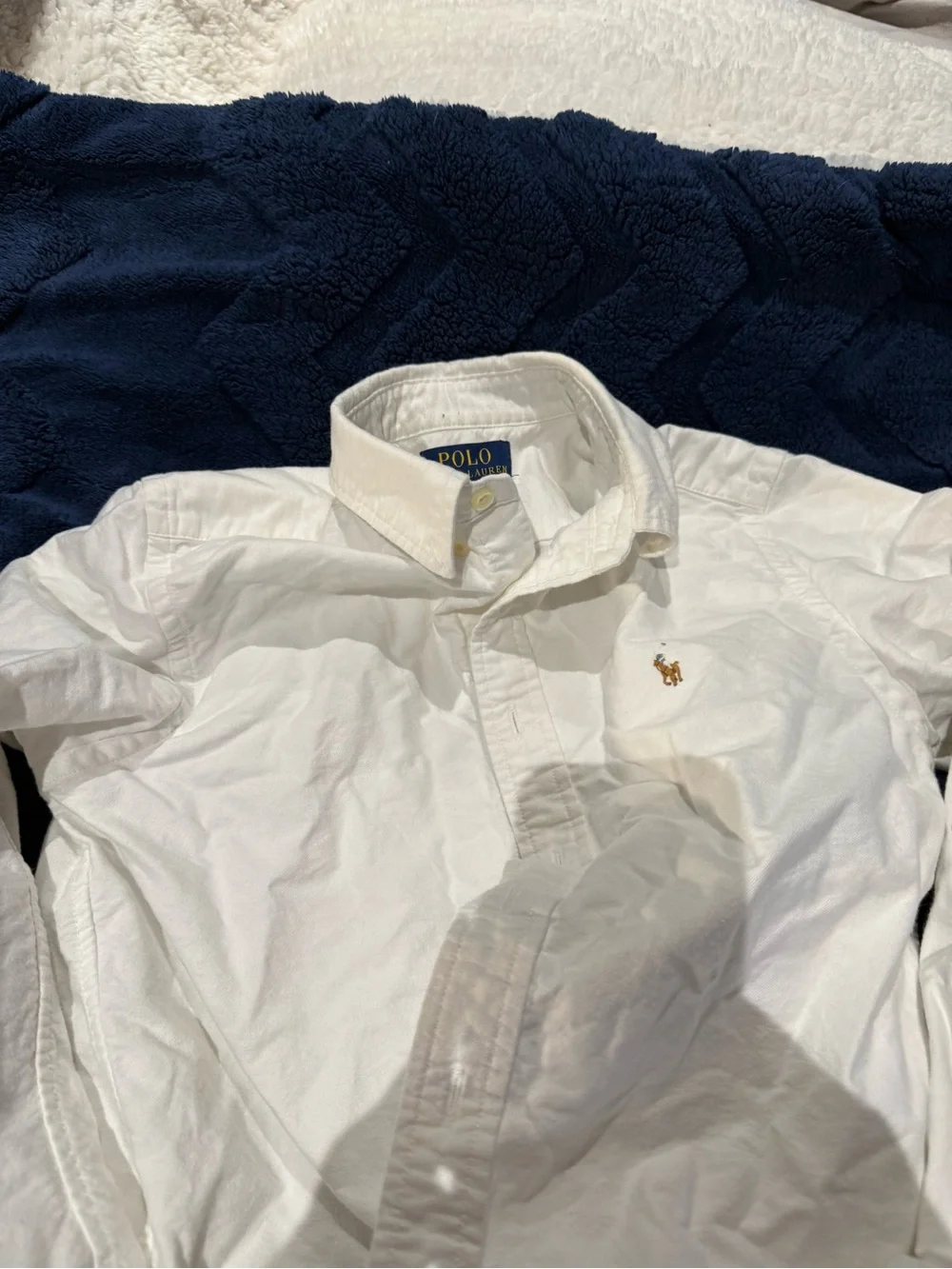 Polo by Ralph Lauren White Button-Down Shirt with Embroidered Pony